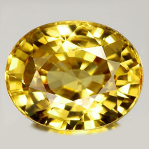 Zircon jaune naturelle coupe ovale, 1,92 ct, IF