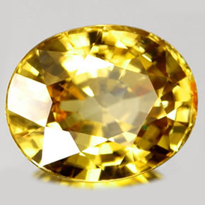 Zircon jaune naturelle coupe ovale, 1,92 ct, IF