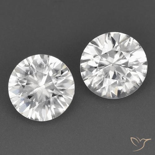 Achetez naturel 3,39ct blanc zircon gems, coupe roude, en provenance colombie chez gemselect. en stock, livraison internationale!