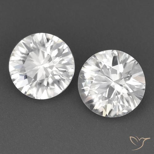 Achetez naturel 3,39ct blanc zircon gems, coupe roude, en provenance colombie chez gemselect. en stock, livraison internationale!