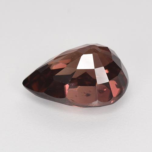 Zircon rouge naturelle en forme de poire, 4,62 ct, VVS-VS