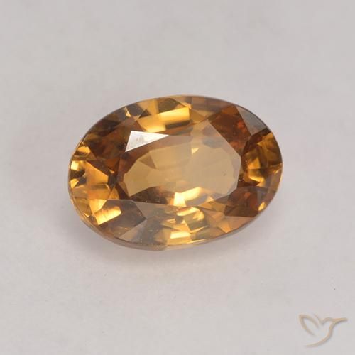 Zircon Brun doré naturelle ovale, 1.57 ct, VVS