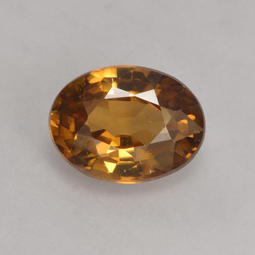 Zircon orange naturelle coupe ovale, 1,75 ct, VS