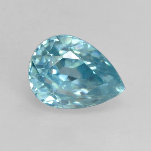 Zircon bleue naturelle en forme de poire, 2,01 ct, VVS-VS