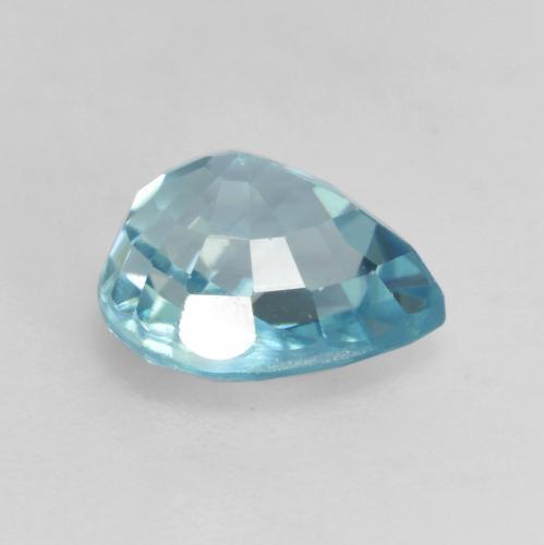 Zircon bleue naturelle en forme de poire, 2,01 ct, VVS-VS