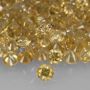 Zircon doré naturelle coupe roude, 0,05 ct, VVS-VS