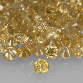 Zircon doré naturelle coupe roude, 0,05 ct, VVS-VS