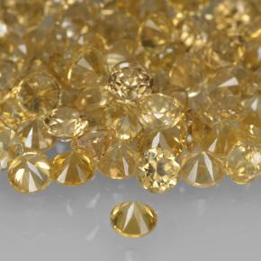 Zircon doré naturelle coupe roude, 0,05 ct, VVS-VS