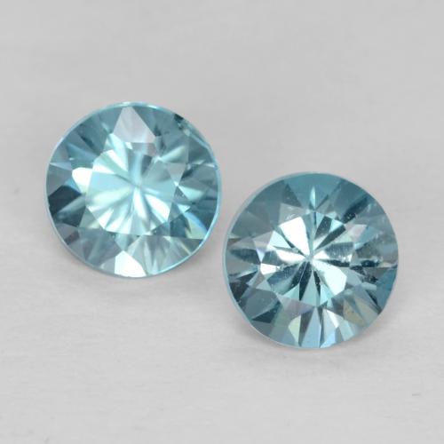 Achetez naturel 0.96ct Bleu verdâtre moyen Zircon gems, Coupe roude, En provenance Cambodge chez GemSelect. En stock, livraison internationale!
