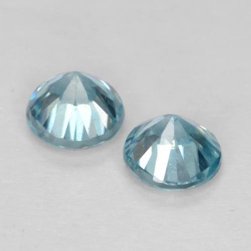Achetez naturel 0.96ct Bleu verdâtre moyen Zircon gems, Coupe roude, En provenance Cambodge chez GemSelect. En stock, livraison internationale!