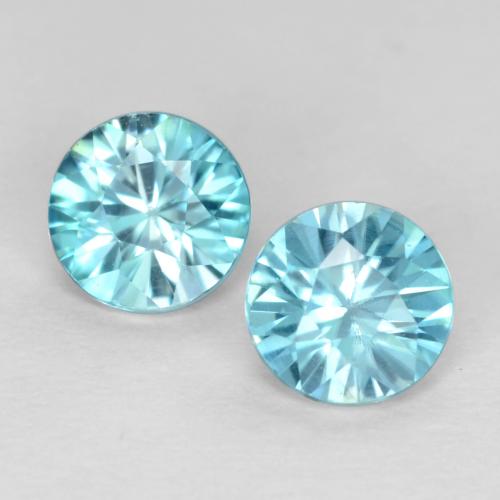 Achetez naturel 0,97ct bleue zircon gems, coupe roude, en provenance cambodge chez gemselect. en stock, livraison internationale!