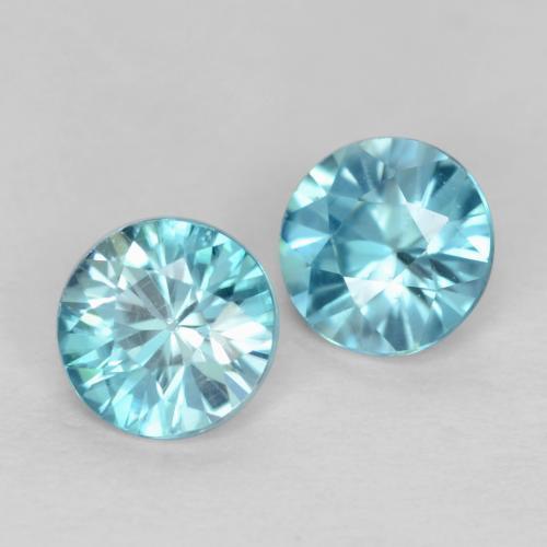 Achetez naturel 0,97ct bleue zircon gems, coupe roude, en provenance cambodge chez gemselect. en stock, livraison internationale!