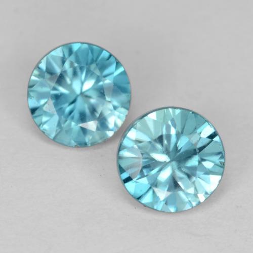 Achetez naturel 1,04ct bleue zircon gems, coupe roude, en provenance cambodge chez gemselect. en stock, livraison internationale!