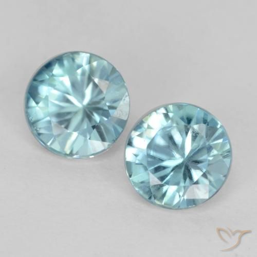 1.03ctw Naturel Bleu clair Zircon, Tour, VS