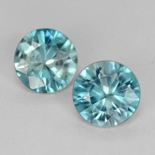 Achetez naturel 1.00ct Sarcelle Zircon gems, Coupe roude, En provenance Cambodge chez GemSelect. En stock, livraison internationale!