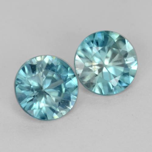Achetez naturel 1.00ct Sarcelle Zircon gems, Coupe roude, En provenance Cambodge chez GemSelect. En stock, livraison internationale!