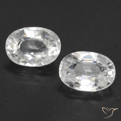 2.80ctw Naturel Blanc Zircon, ovale, VVS-VS