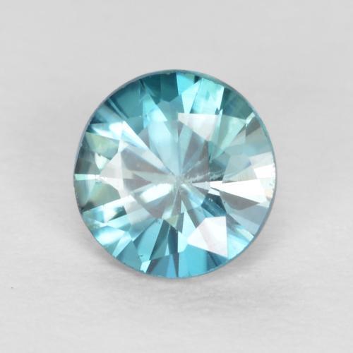 Zircon bleue naturelle coupe roude, 0,53 ct, VS
