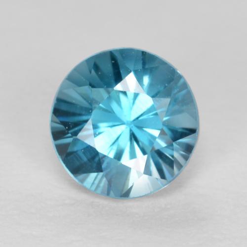 Zircon Bleu Suisse naturelle Coupe roude, 0.57 ct, VS