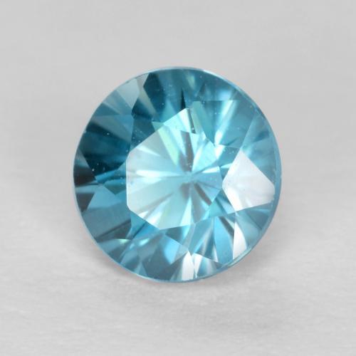 Zircon Bleu Suisse naturelle Coupe roude, 0.57 ct, VS