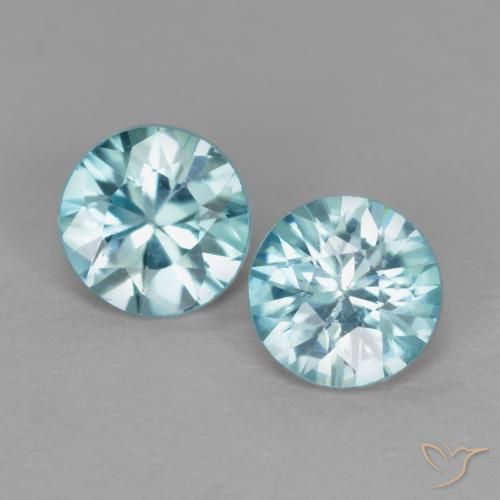 1.09ctw Naturel Bleu clair Zircon, Tour, VS