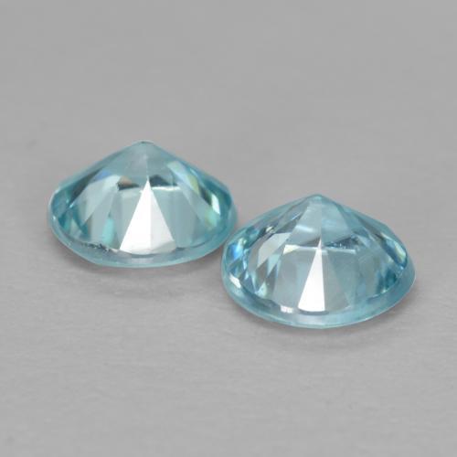 Achetez naturel 0.98ct Bleu clair Zircon gems, Coupe roude, En provenance Cambodge chez GemSelect. En stock, livraison internationale!
