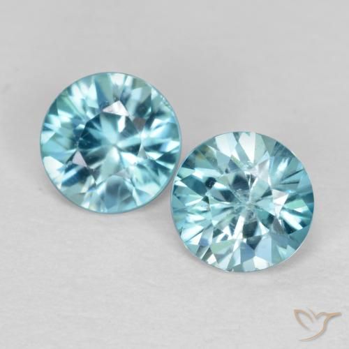 0.95ctw Naturel Bleu clair Zircon, Tour, VS