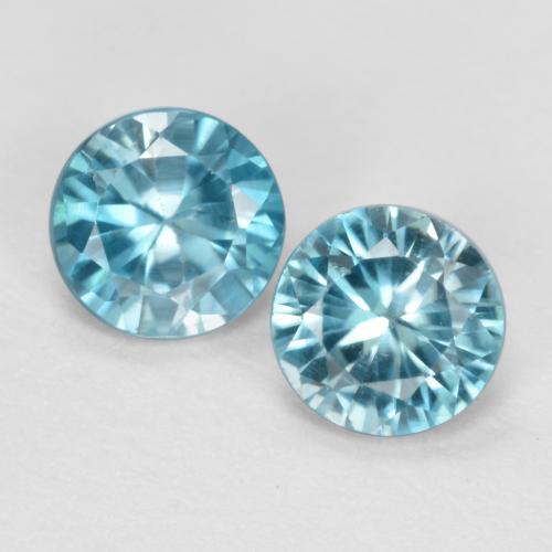 Achetez naturel 1,10ct bleue zircon gems, coupe roude, en provenance cambodge chez gemselect. en stock, livraison internationale!