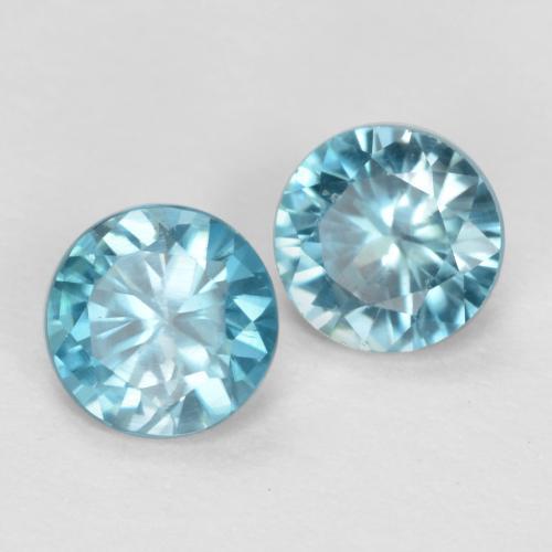 Achetez naturel 1,10ct bleue zircon gems, coupe roude, en provenance cambodge chez gemselect. en stock, livraison internationale!