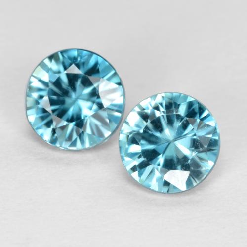 Achetez naturel 1,04ct bleue zircon gems, coupe roude, en provenance cambodge chez gemselect. en stock, livraison internationale!