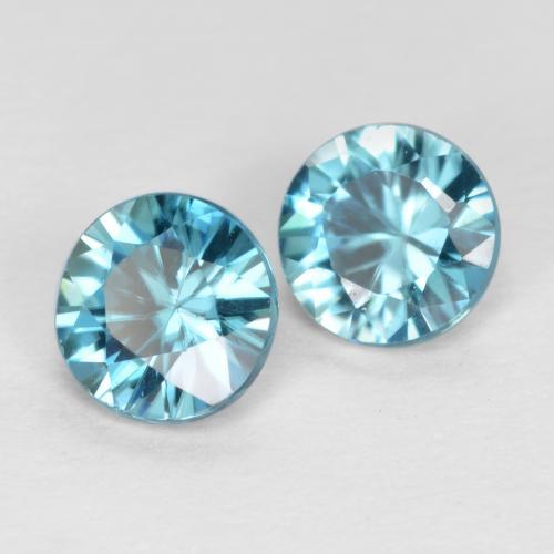 Achetez naturel 1,04ct bleue zircon gems, coupe roude, en provenance cambodge chez gemselect. en stock, livraison internationale!