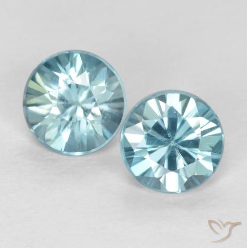 0.85ctw Naturel Bleu verdâtre Zircon, Tour, VS