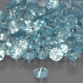 Zircon Bleu aquatique léger naturelle Coupe roude, 0.24 ct, VVS-VS