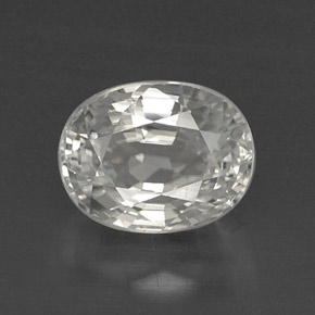 Zircon blanc naturelle coupe ovale, 8,64 ct, VVS