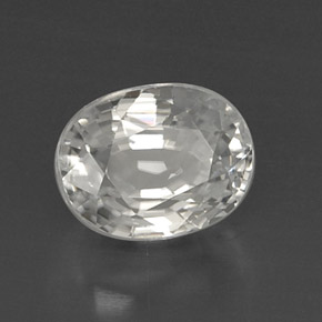 Zircon blanc naturelle coupe ovale, 8,64 ct, VVS