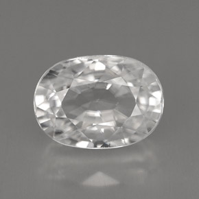 Zircon blanc naturelle coupe ovale, 8,09 ct, VVS-VS