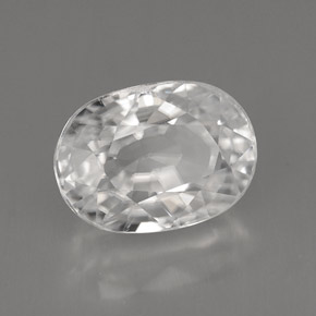 Zircon blanc naturelle coupe ovale, 8,09 ct, VVS-VS