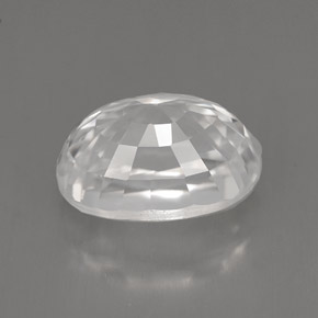 Zircon blanc naturelle coupe ovale, 8,09 ct, VVS-VS