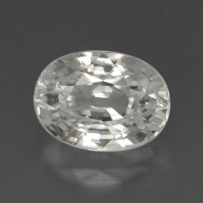 Zircon blanc naturelle coupe ovale, 9,71 ct, VVS