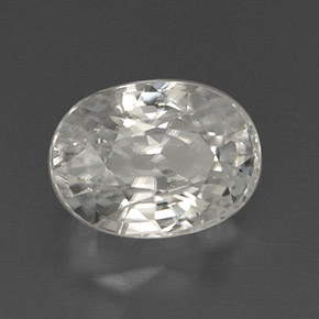Zircon blanc naturelle coupe ovale, 9,71 ct, VVS