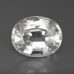 Zircon blanc naturelle coupe ovale, 9,99 ct, VVS