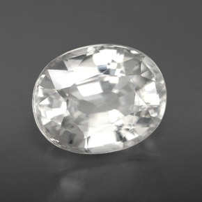 Zircon blanc naturelle coupe ovale, 9,99 ct, VVS