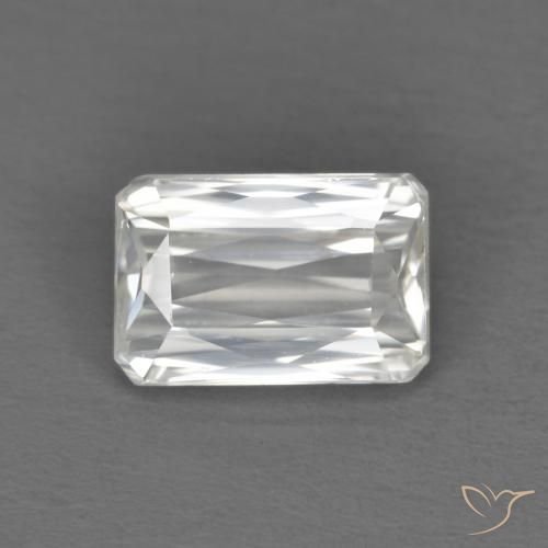 Zircon Blanc naturelle Octogone / coupe Émeraude, 1.38 ct, VVS-VS