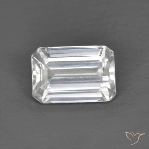 1.45ct Naturel Blanc Zircon, Taille émeraude, VVS-VS