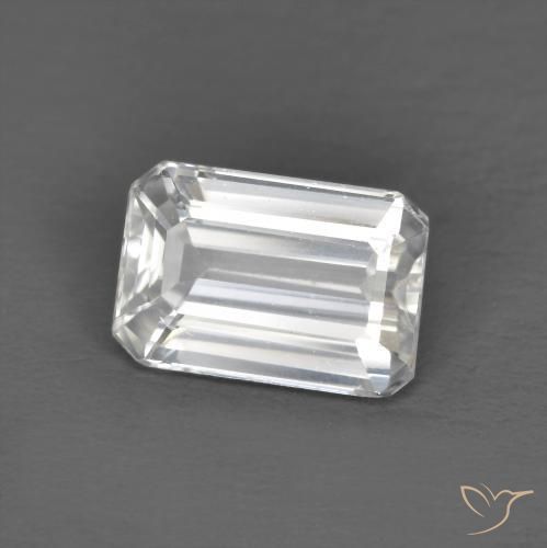 Zircon Blanc naturelle Octogone / coupe Émeraude, 1.45 ct, VVS-VS