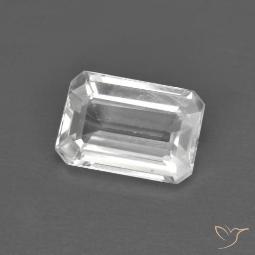 1.34ct Naturel Blanc Zircon, Taille émeraude, VVS-VS