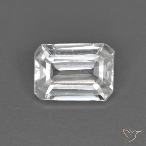 1.43ct Naturel Blanc Zircon, Taille émeraude, VVS-VS