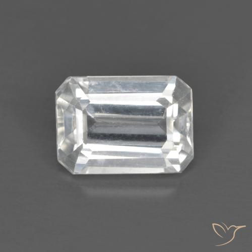 1.58ct Naturel Blanc Zircon, Taille émeraude, VVS