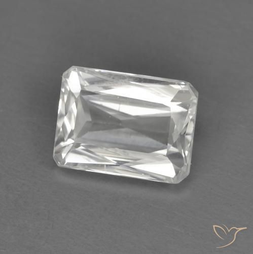 1.50ct Naturel Blanc Zircon, Taille émeraude, VVS