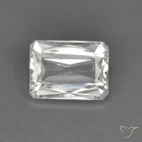 Zircon Blanc naturelle Octogone / coupe Émeraude, 1.50 ct, VVS